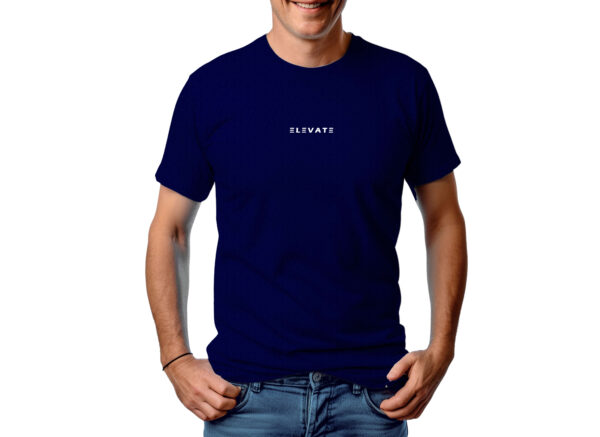 Cotton T-Shirt Relax Fit - Navy Blue Color - Image 2