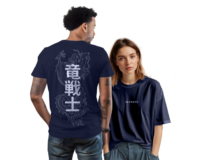 Dragon Warrior Radium T-Shirt - Navy Blue